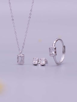 SILMORA - White Silver Plated Jewellery Sets