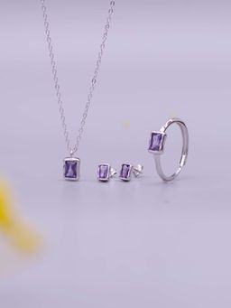 SILMORA - Purple Silver Plated Jewellery Sets