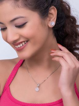 SILMORA - White Silver Plated Jewellery Sets