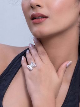 SILMORA - White Platinum Plated Ring