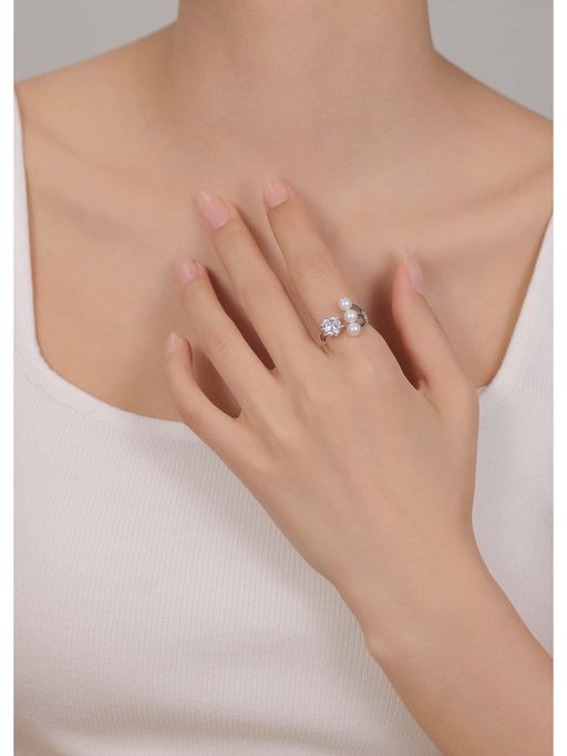 SILMORA White Platinum Plated Ring
