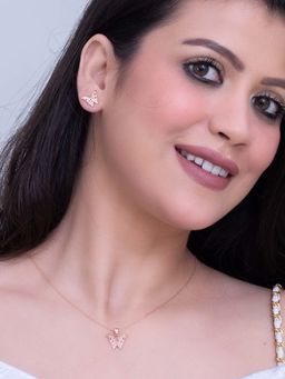 SILMORA - White Rose Gold Plated Jewellery Sets