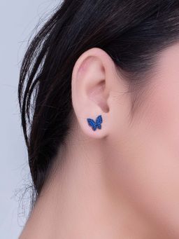 SILMORA - Blue Rose Gold Plated Stud