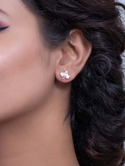 SILMORA - White Silver Plated Stud