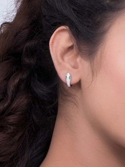 SILMORA - White Silver Plated Stud