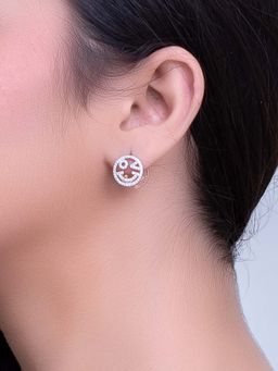 SILMORA - White Rose Gold Plated Stud