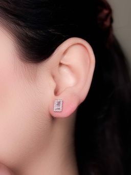 SILMORA - White Silver Plated Stud