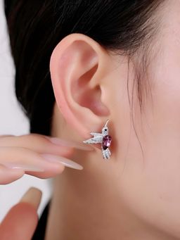 SILMORA - Pink Silver Plated Stud