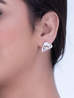 SILMORA - White Silver Plated Stud