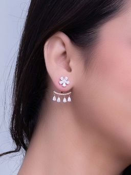 SILMORA - White Silver Plated Stud