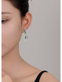 SILMORA - Green Silver Plated Drop