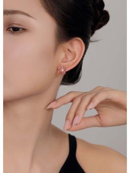 SILMORA - Red Silver Plated Stud