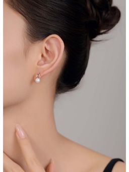 SILMORA - White Silver Plated Stud