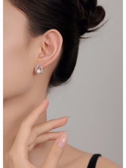 SILMORA - White Silver Plated Stud