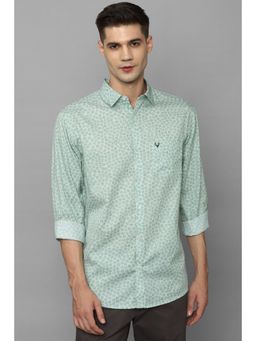 Allen Solly - Men Green Slim Fit Print Full Sleeves Casual Shirts
