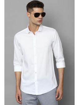 Louis Philippe - Men White Super Slim Fit Textured Full Sleeves Casual Shirt