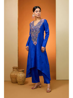 Neha Khullar - Blue Kurta with Pant (Set of 2)