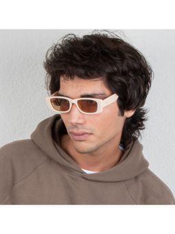 TED SMITH - Full Rim UV Protection Rectangle Sunglasses For Unisex (TS-CHOCOEYE_CRM)