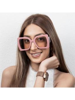 TED SMITH - UV Protection Square Sunglasses for Women Stylish Trending Fashion Marlyn_C2