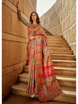 Akhilam - Women's Cotton Silk Grey Woven Designer Saree with Unstitched Blouse