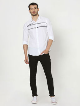 Spykar - Black Cotton Super Skinny Fit Tapered Ankle Length Jeans For Men