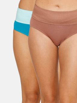 Zivame - High Rise Full Coverage Tummy Tucker Hipster Panty Pack Of 2 - Assorted-multi-color