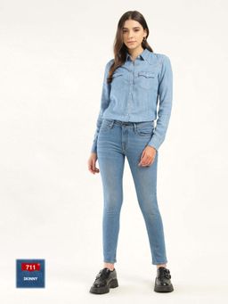Levi's - Women'S Blue Solid/Plain Jeans
