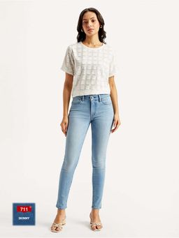 Levi's - Womens Mid Rise 711 Skinny Fit Light-Blue Jeans