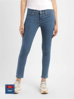 Levi's - Womens Mid Rise 711 Skinny Fit Blue Jeans