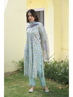 Pink Cactii - Floral Printed Kurta Set (Set of 3)