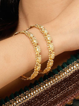 Karatcart - Gold Plated Elephant Design Bangles for Women (Set of 2)