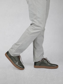 ATESBER - Men Green Casual Lace Ups Derbies