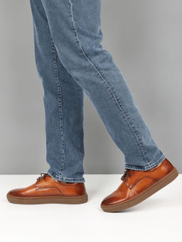 ATESBER - Men Tan Casual Lace Ups Derbies