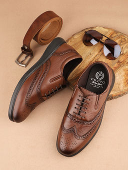 PRIVO - Men Tan Formal Brogues