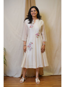 SHOWSHA - Off White A Line Midi Dress