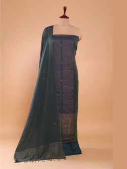 Sutra Art of Clothing - Handloom Teal Green Zari Jamdani Suit Set With Dupatta