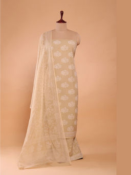 Sutra Art of Clothing - Sahara Gold Hand-Block Printed Suit Set With Dupatta