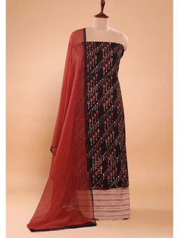 Sutra Art of Clothing - Maroon Spoon Hand Block Print Suit Set With Dupatta