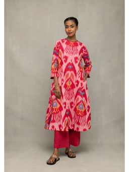 Sutra Art of Clothing - Handloom Pink Abstract Ikat Co-Ord Set