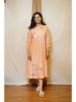 SHOWSHA - Peach Blossom A Line Midi Dress