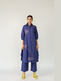 Silai Studio - Indigo and Ecru Fluidity Tunic
