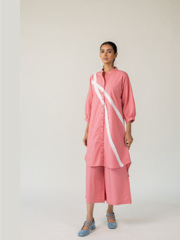 Silai Studio - Dusky Bloom Button-Down Tunic