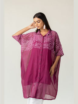 Silai Studio - Berry Swirl Bandhani Tunic
