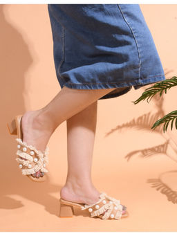 The White Pole - Women Beige Casual Block Heels