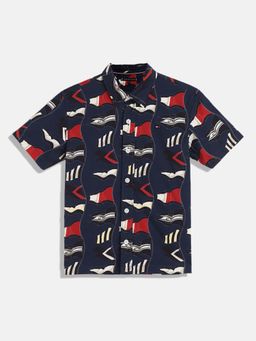Tommy Hilfiger - Boys Printed Regular Fit Poplin Shirt