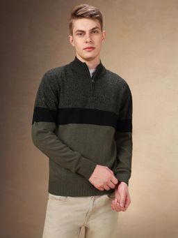 Dennis Lingo - Men Colorblock Acrylic Regular Fit Full Sleeves Pullover Sweater