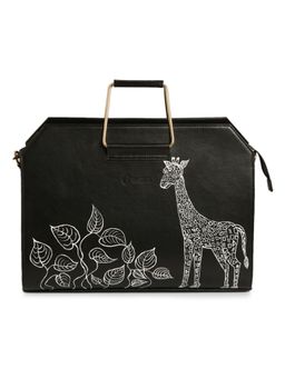 RASHKI - Chique Giraffe Art Womens 15.6 Inch Vegan Leather Laptop Bag