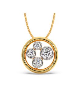 Candere by Kalyan Jewellers - 18K BIS Hallmark & Cubic Zirconia Sheen Disk Pendant for Women