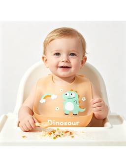 Teri Beri - Waterproof Silicone Baby Bib For Feeding & Weaning Dino