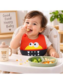 Teri Beri - Baby Silicon Bib Waterproof, Bpa Free Orange